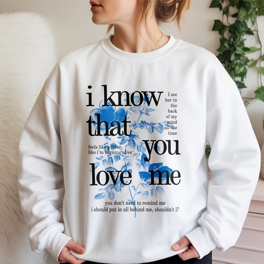 Lyrics Graphic Sweatshirt | Aesthetic Floral Typography Design | Premium Cotton Blend | Gift For Music Lovers And Indie Conce