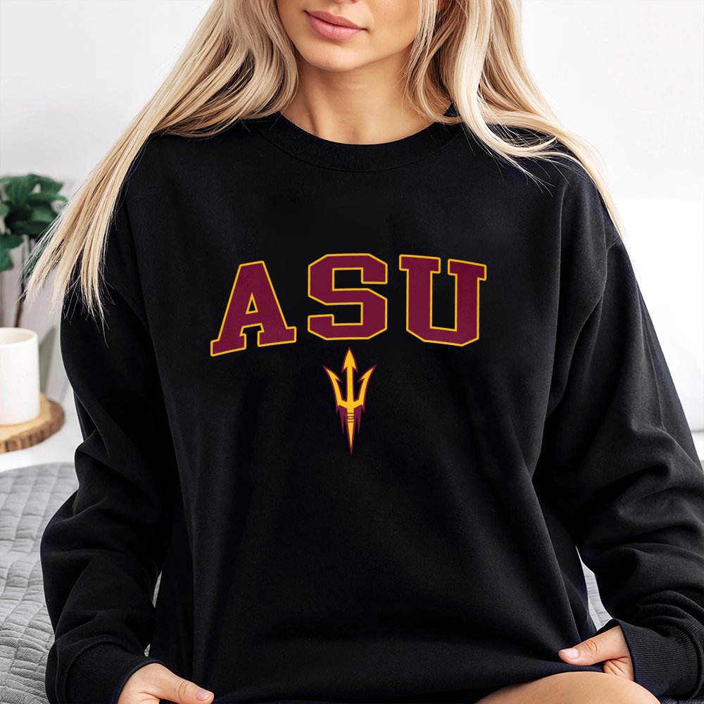 Arizona State University Sweatshirt | ASU Sun Devils Trident Logo | Premium Cotton Blend Crewneck | College Spirit Apparel fo