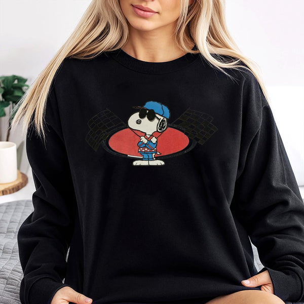 Joe Cool Race Car Sweatshirt | Vintage Peanuts Graphic Pullover | Premium Cotton Blend | Retro Cartoon Lover Gift For Men And