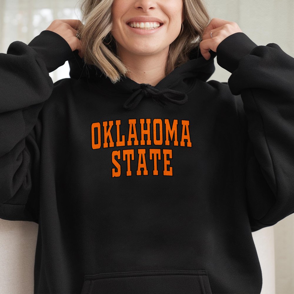 Oklahoma State Hoodie | Collegiate Retro Arch Graphic Sweatshirt | Cotton-Polyester Blend | Premium Gift for Students Alumni 