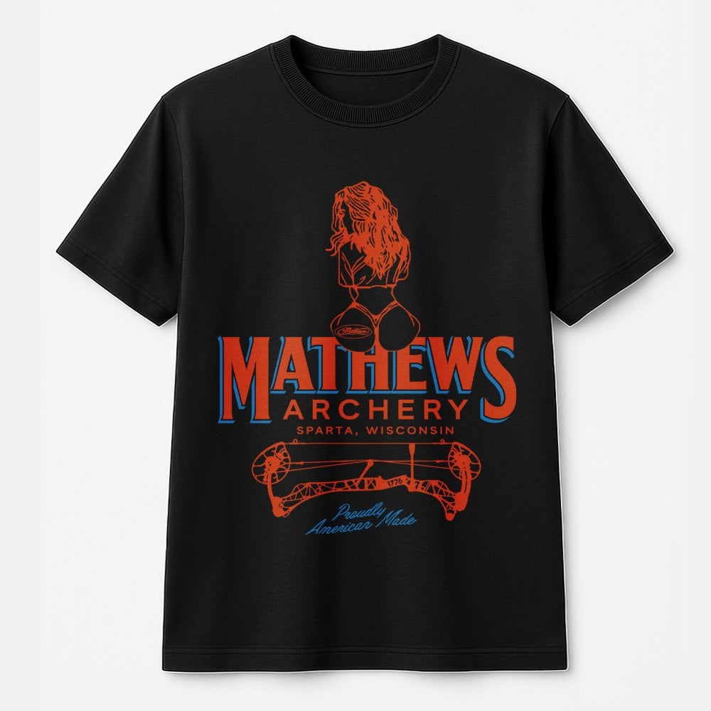 Mathews Archery T-Shirt | Retro Bowhunter Graphic Design | 100% Cotton Premium Tee | Gift For Archery Fans And Bowhunting Ent