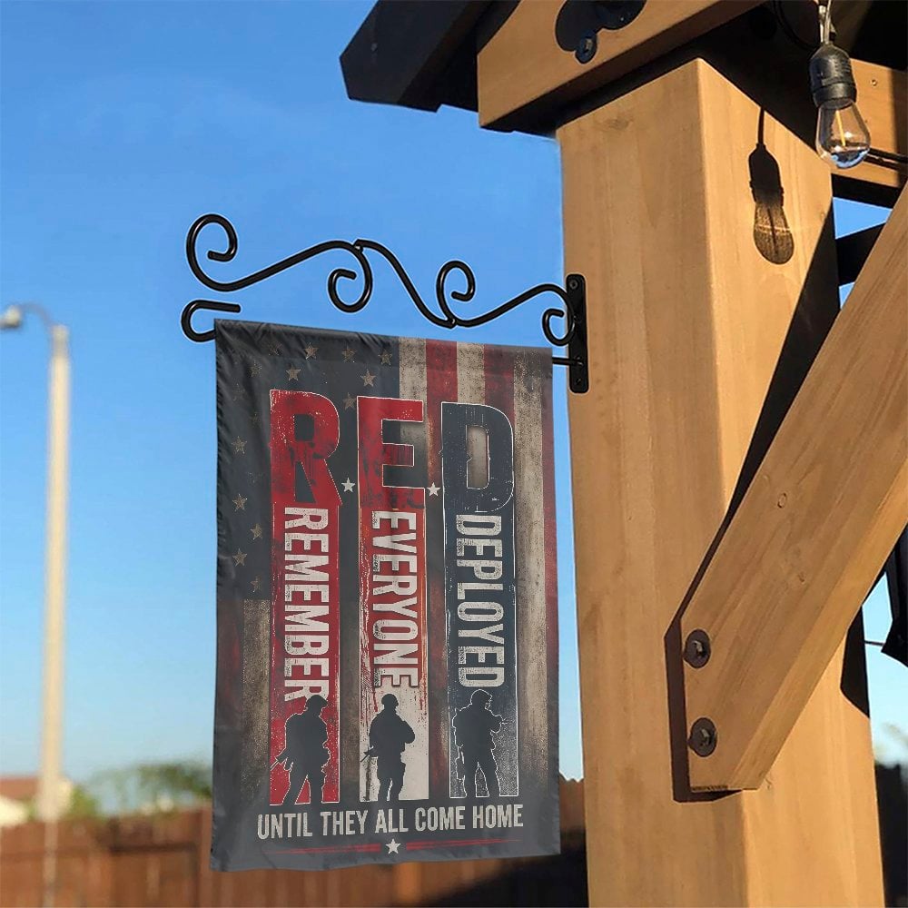 R.E.D. Friday Garden Flag | Remember Everyone Deployed Vintage Design | Double-Sided Polyester | Support Our Troops Gift for 