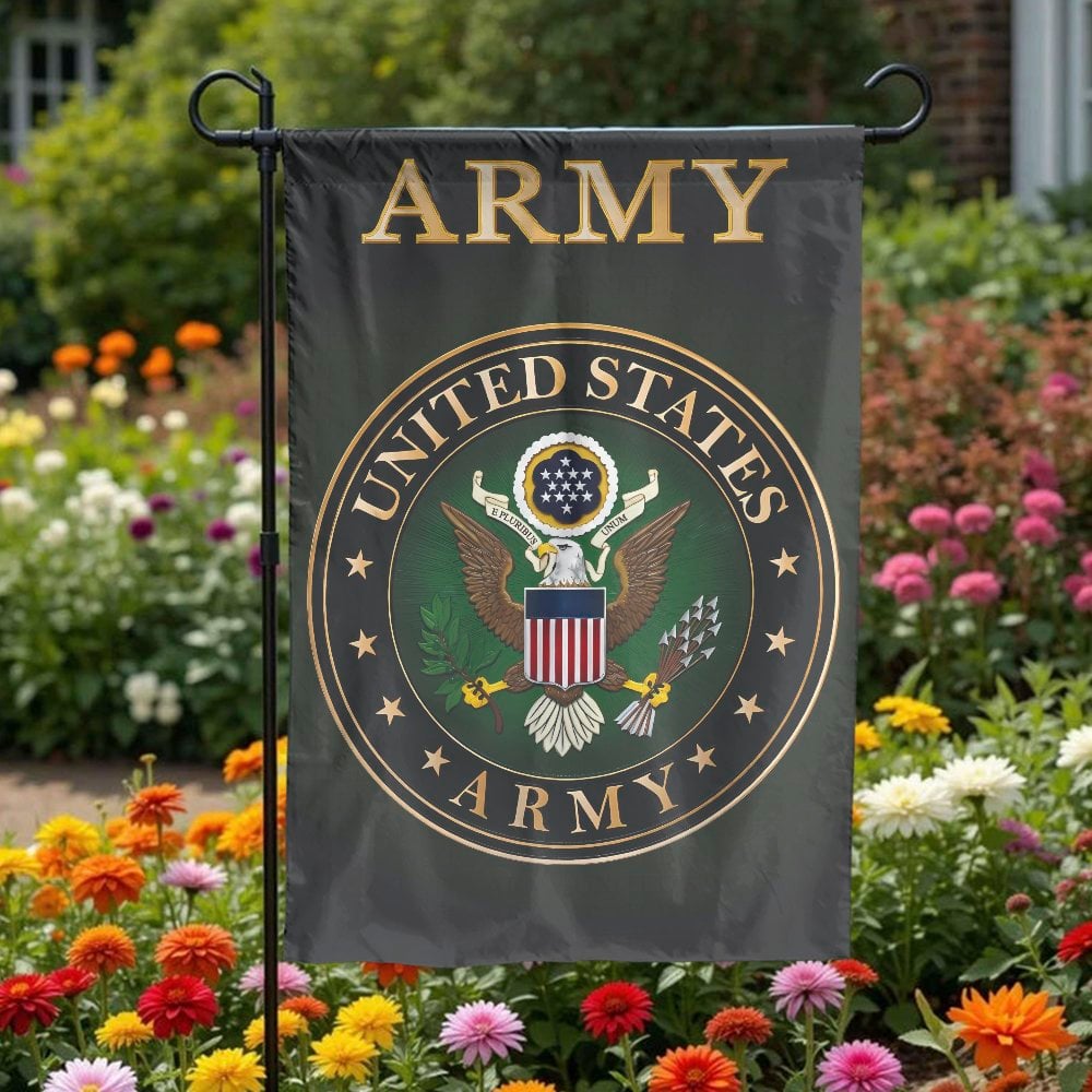 US Army Garden Flag | Double Sided US Army Seal | Weather-Resistant Fabric | Patriotic Gift for Veterans & Military Families